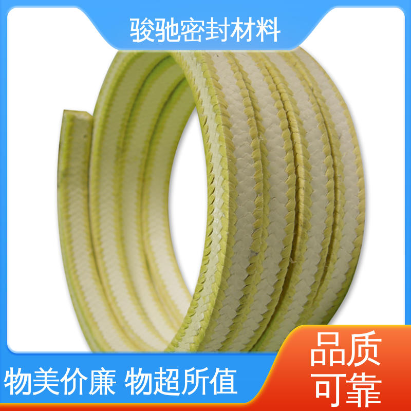 骏驰密封 可定制各种规格 物流配送 芳纶角线白四氟盘根