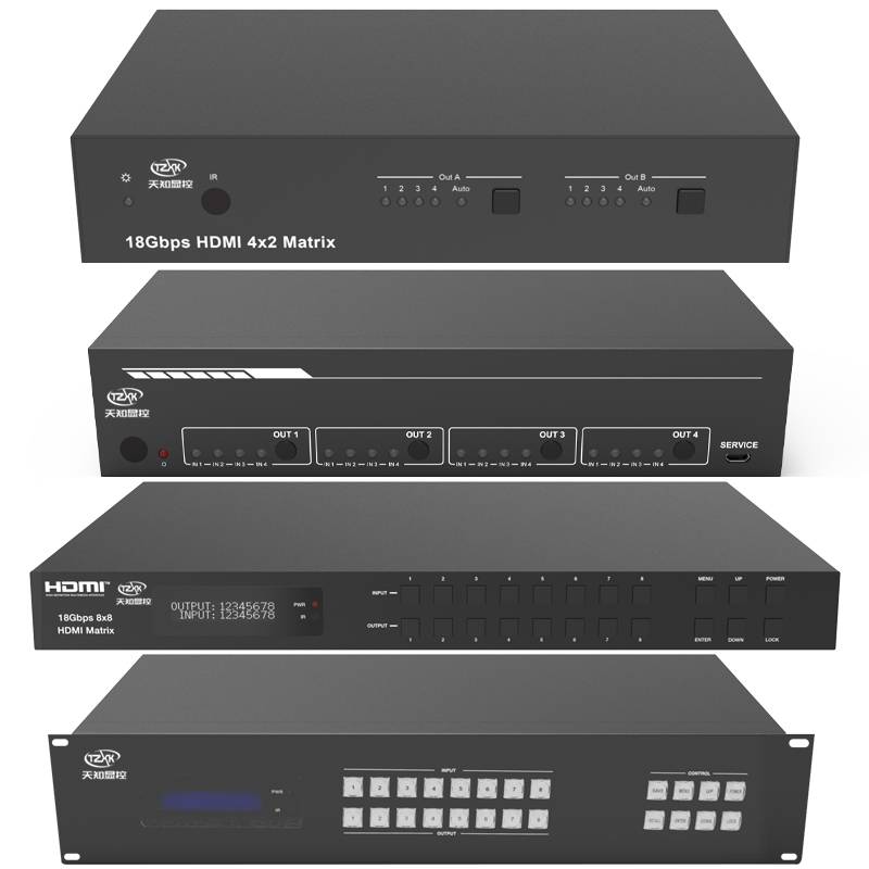 天知显控 18Gbps视频带宽 4K60HZ高清HDMI矩阵8进8出