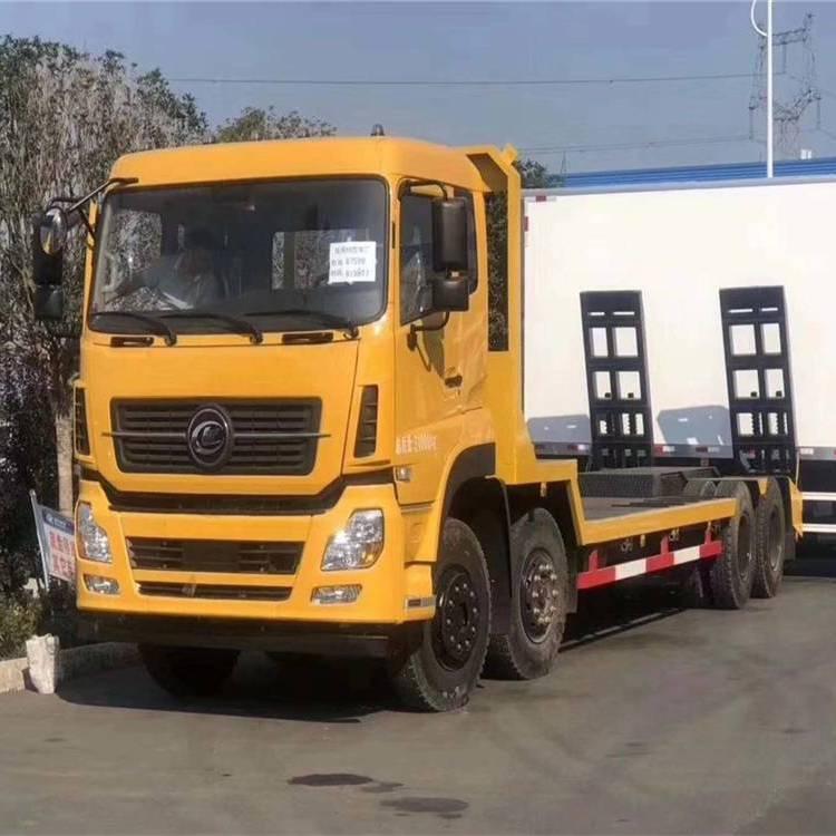 大型工程设备运输车 前四后八下凹板挖机拖车 平板车