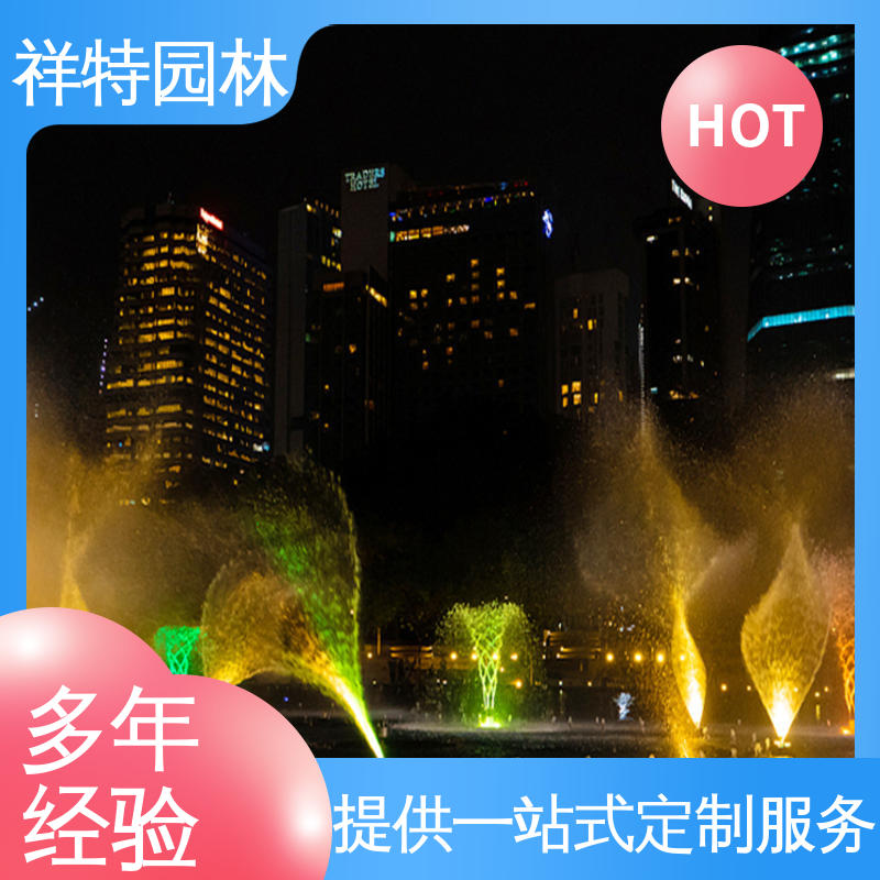 祥特园林 七彩灯光排列 远程指导 运行平稳 景区喷泉