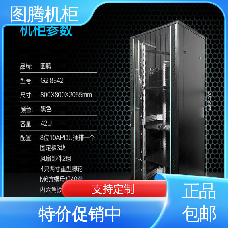 机房机柜 假一罚十 标准19英寸 G26642 黑色 图腾TOTEN