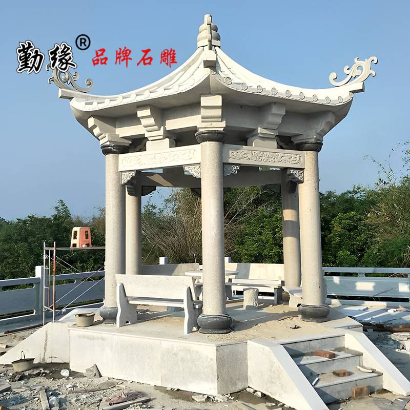 大型公园景观石雕长廊亭 组合式花岗岩结构可按图纸定制加工