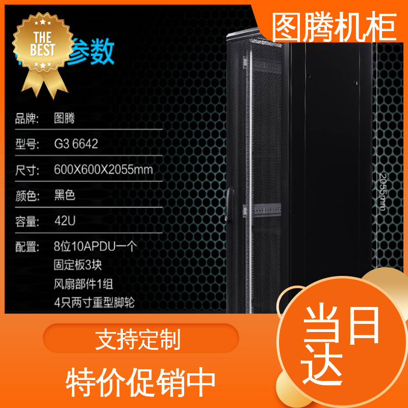 机柜定制图腾TOTEN 机房专用 标准机柜 全国一件代发 G26642 黑色
