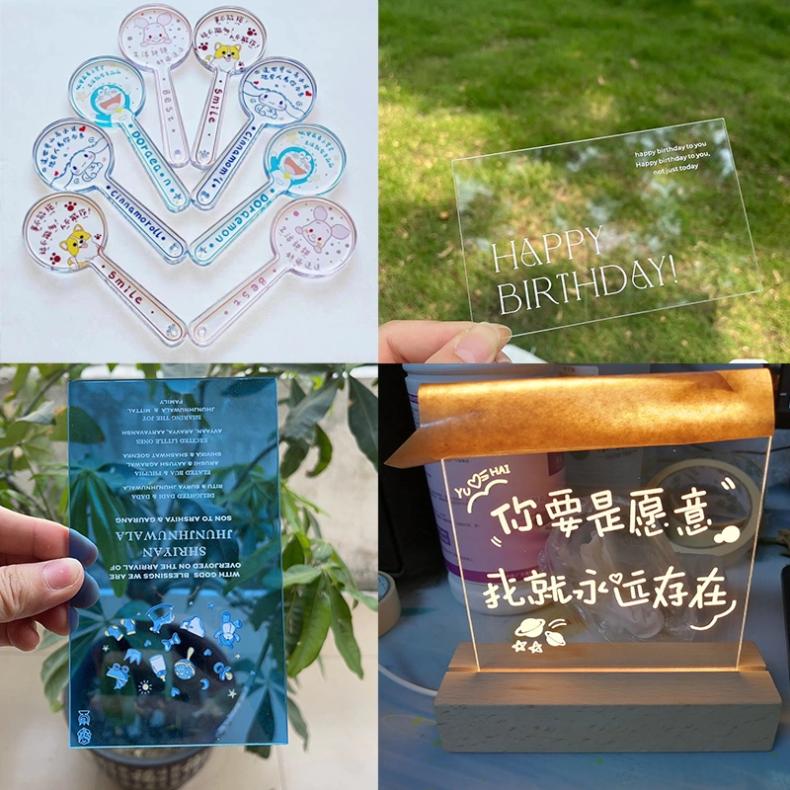 彩色有机玻璃透明亚克力板UV打印加工定制牌标识牌二维码广告牌