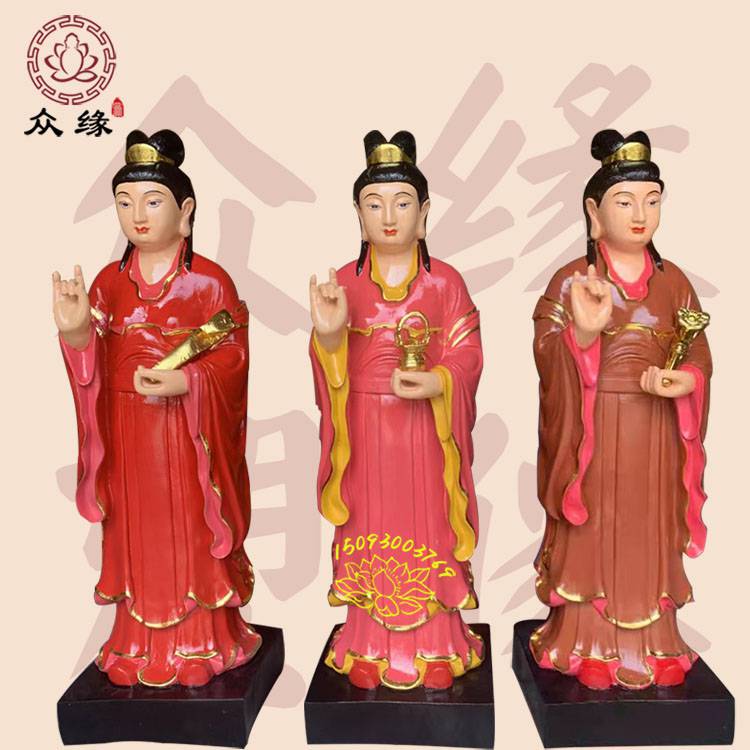 仙家童子站像 童男童女树脂雕像 侍童仙侍1米手工雕塑