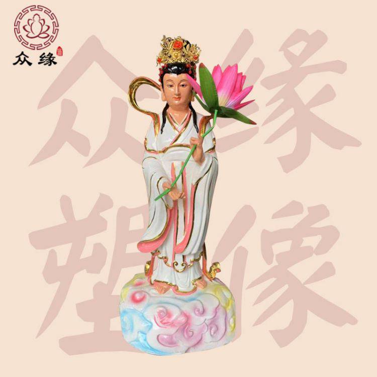 石雕极彩民间七仙女董永塑像 紫衣仙子七仙姑树脂神像 玉帝彩像