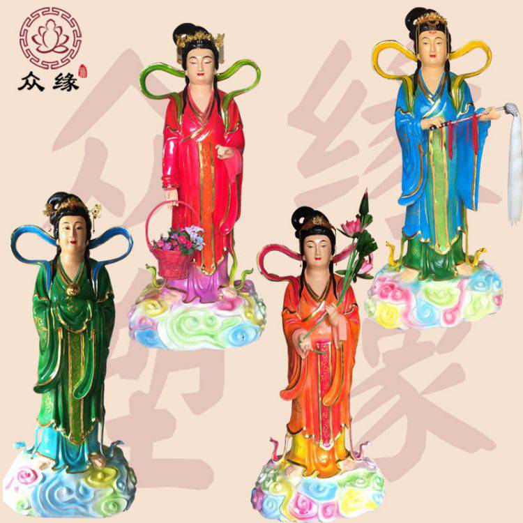 七仙女玻璃钢塑像 十二老母 火灵圣母极彩神像 七星娘娘彩像