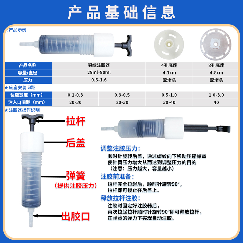 蒙泰 注胶器底座 桥梁隧道裂纹封闭胶 物流配送 发货快