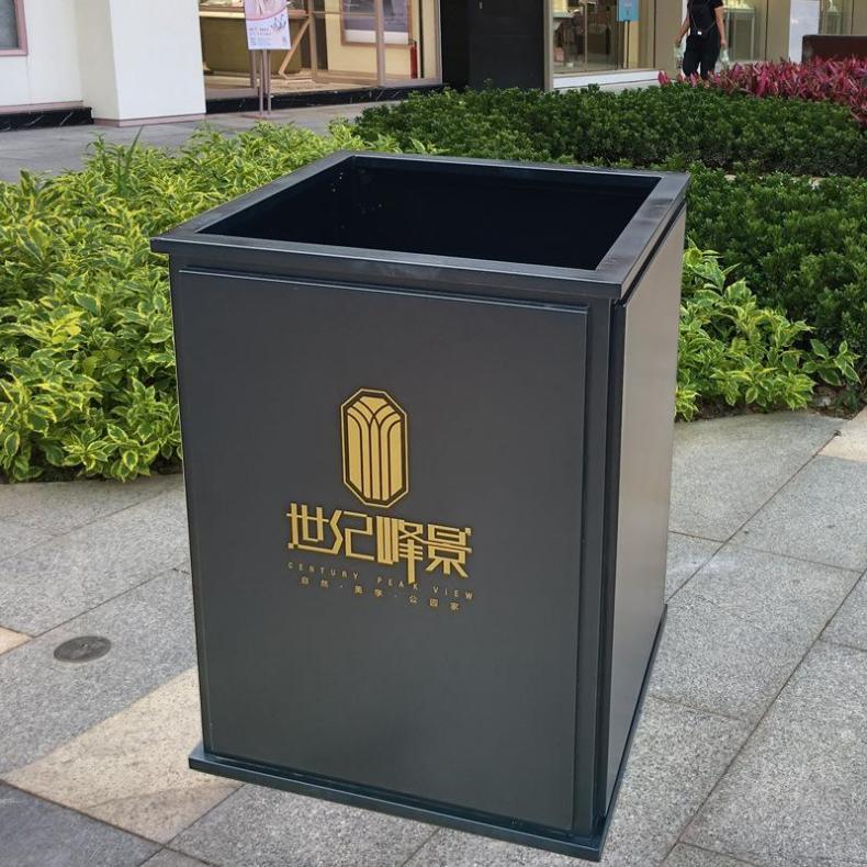 户外铁艺组合花箱售楼部种植树箱商场室外不锈钢隔断装饰花池