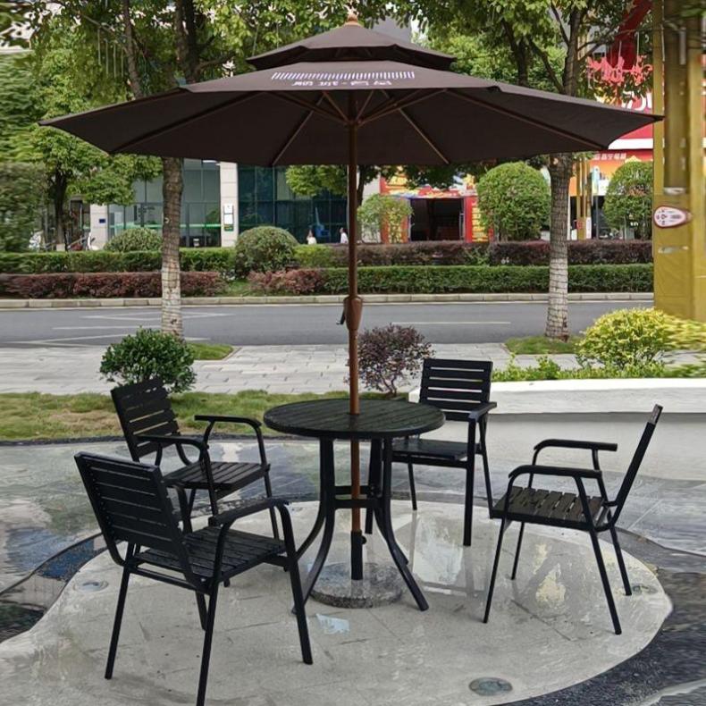 步行街户外遮阳伞景区餐饮桌椅伞庭院露天咖啡厅中柱伞可印logo
