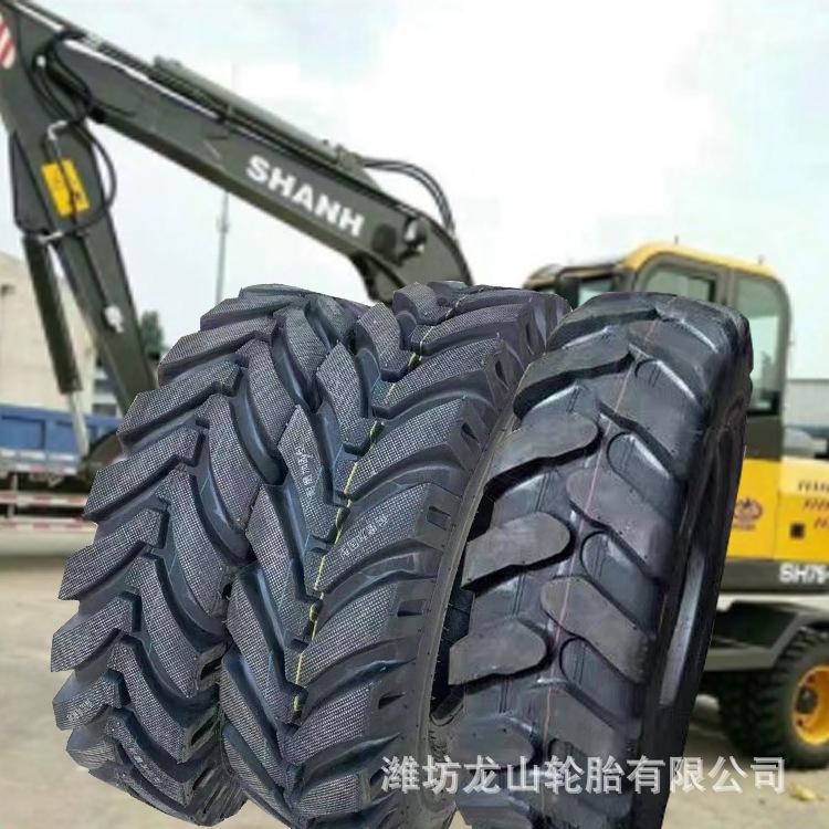 7.50-16新源轮式挖沟机轮胎加密人字750-16矿山山地花纹耐磨胎