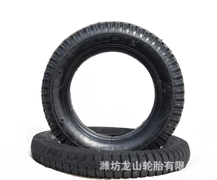 400-12拖拉机轮胎8层级羊角花纹4.00-12农用车胎导向胎耐磨三包胎