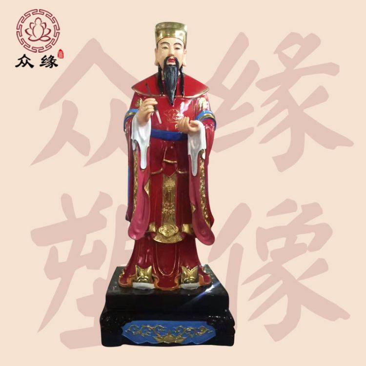 佛像供奉文昌帝君 石雕天聋地哑神像 彩绘童子童女雕塑