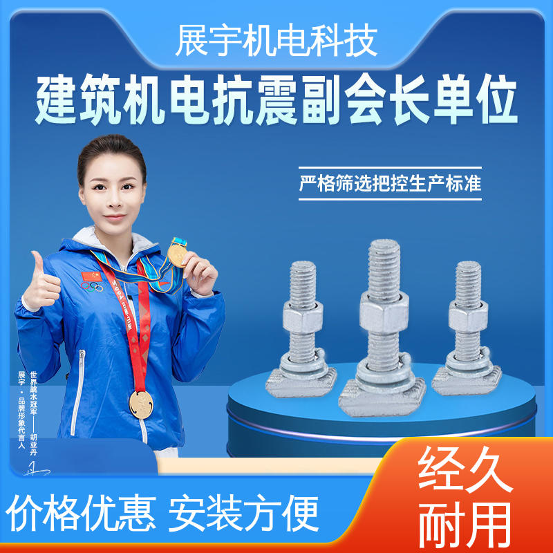 展宇 碳钢 抗震支架配件T型栓 用途广泛 不易生锈 承重能力好