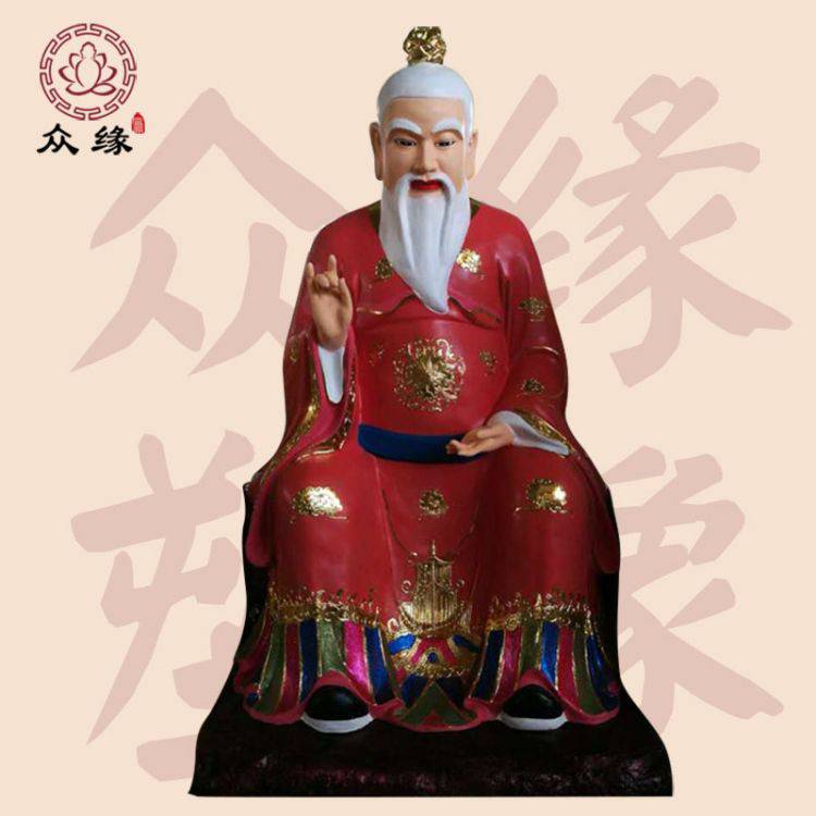 大型玻璃钢雕刻月老媒神神像 月老仙师极彩雕像 彩绘雕刻神像