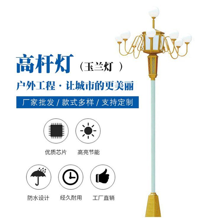 中华灯玉兰灯 广场市政道路庭院景观灯防水防雷 高杆灯