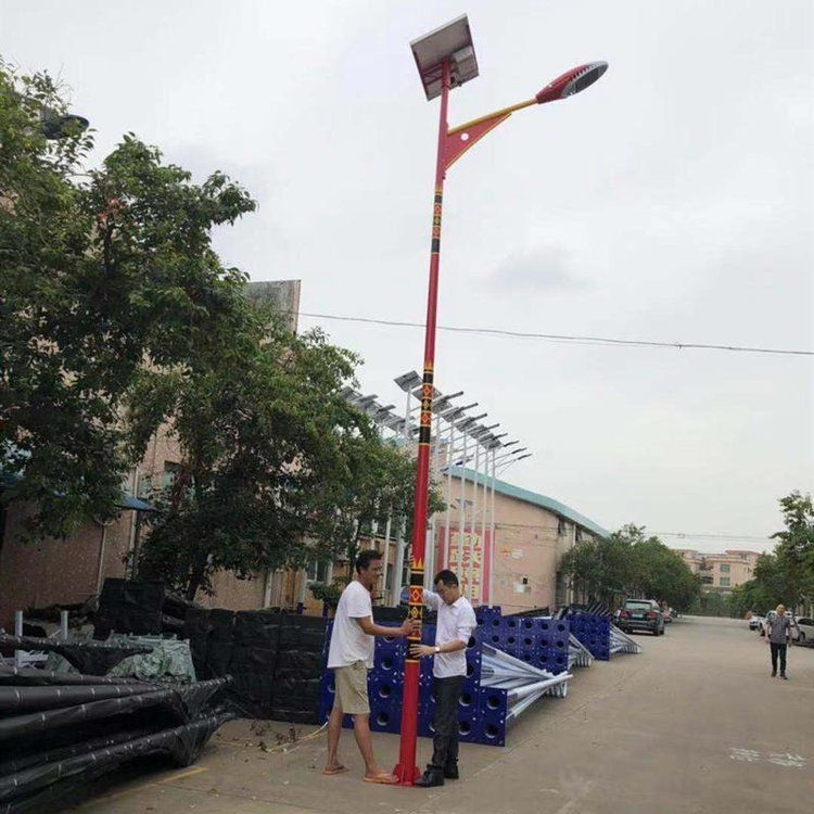8米120W太阳能灯 大功率高低臂 镀锌管路灯供应 小区别墅公园亮化