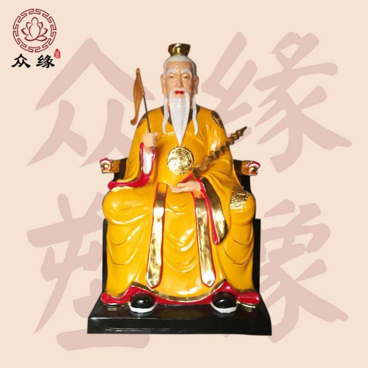 彩绘神像姜子牙塑像 百家宗师 也称吕尚 姜太公树脂玻璃雕像