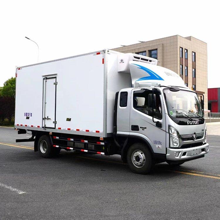福田奥铃排半5.1米冷藏车 程力小黄牌果蔬肉类肉钩冷链车