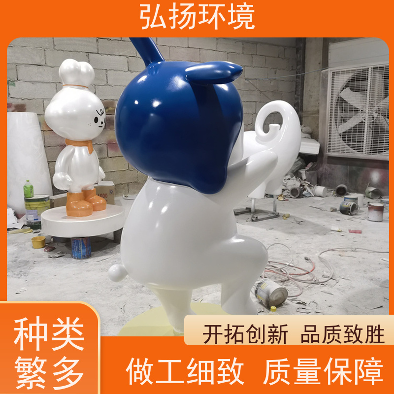 弘扬环境 新年卡通玻璃钢雕塑 手工制作 装饰 设计施工
