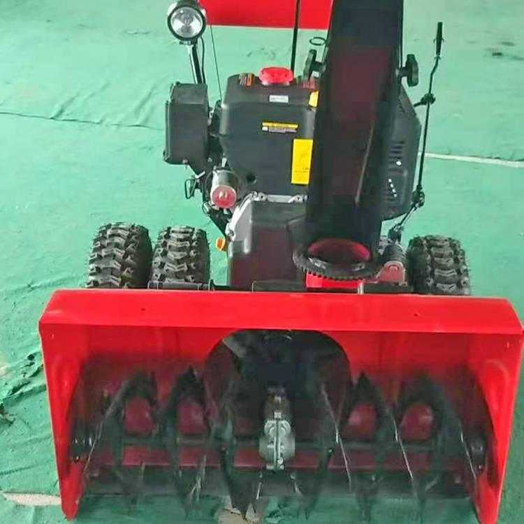 中拓 小型路面扬雪机 防滑轮胎滚刷式 手推式抛雪机
