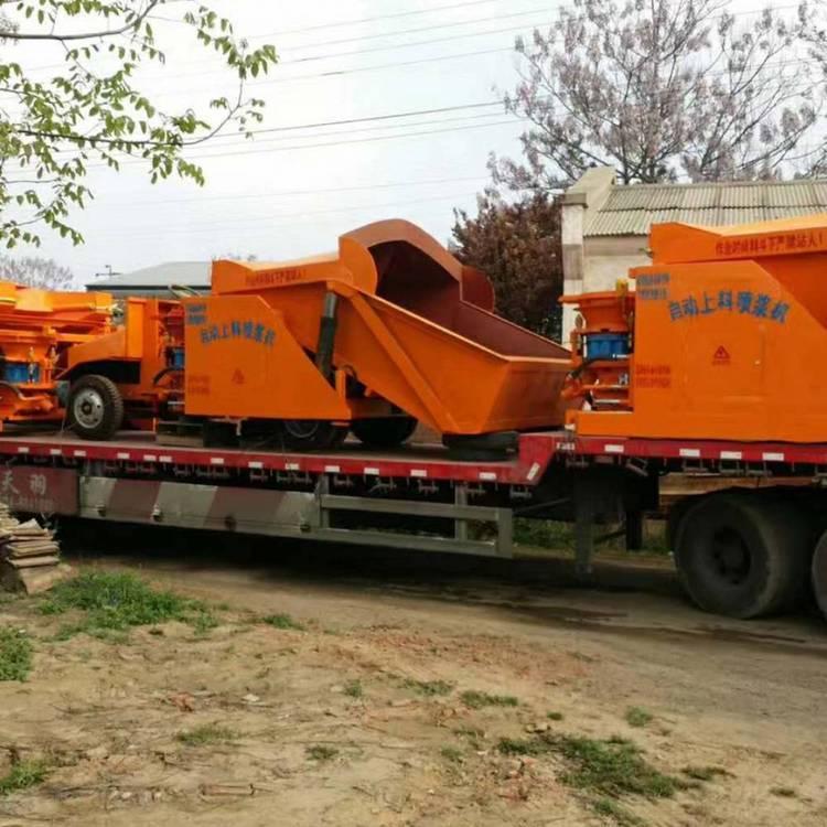 全自动土料喷射机 多功能小型混凝土喷浆机 拖拉机头单料斗喷浆机