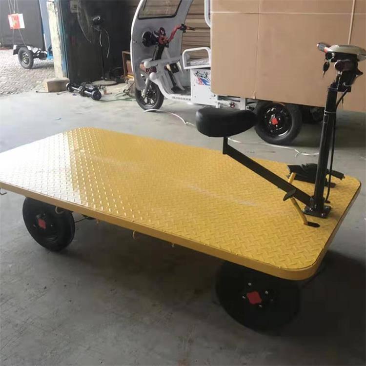 中拓 四轮电动平板车 手推式仓库搬运车 电动平板爬山虎