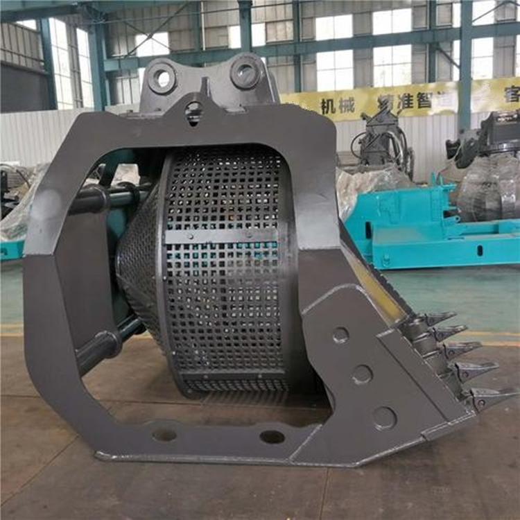 中拓 旋转泥沙洗沙斗 多功能筛分铲斗 挖机破碎筛分斗