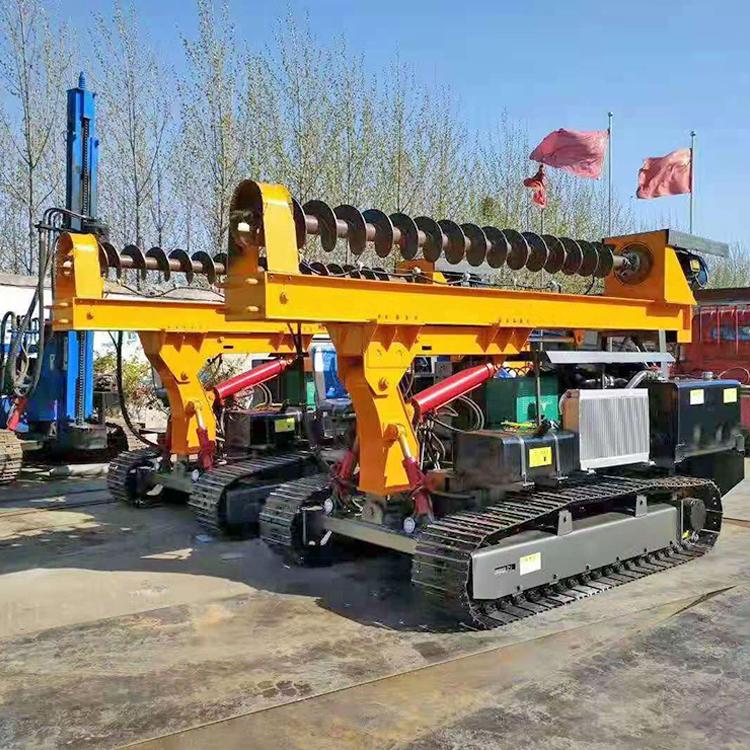 中拓履带式光伏打桩机 光伏打桩钻孔机 多地形路面打孔机