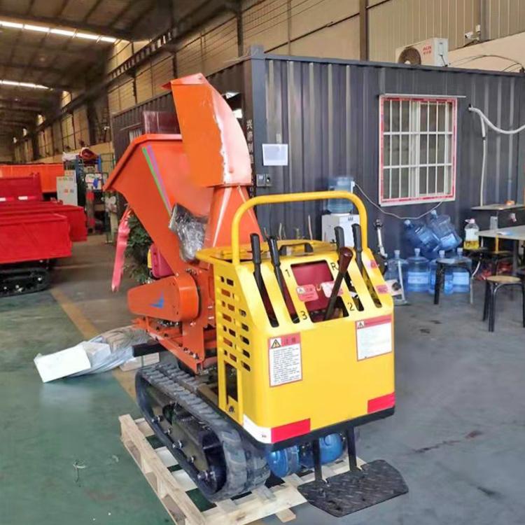 中拓移动式绿地粉碎机 履带自走式干湿树枝清理机 小型卧式