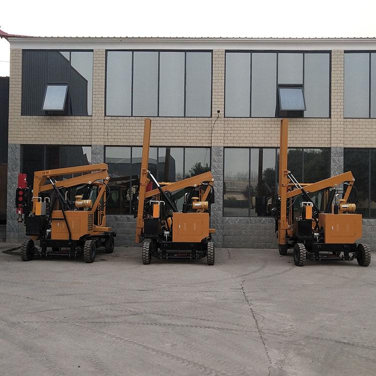 中拓液压打桩机 小四轮压桩机 装载式打拔钻孔一体机