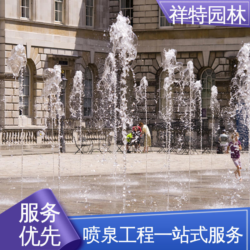 祥特园林 旱地喷泉设计 远程指导 大型广场水幕景观 维护方便