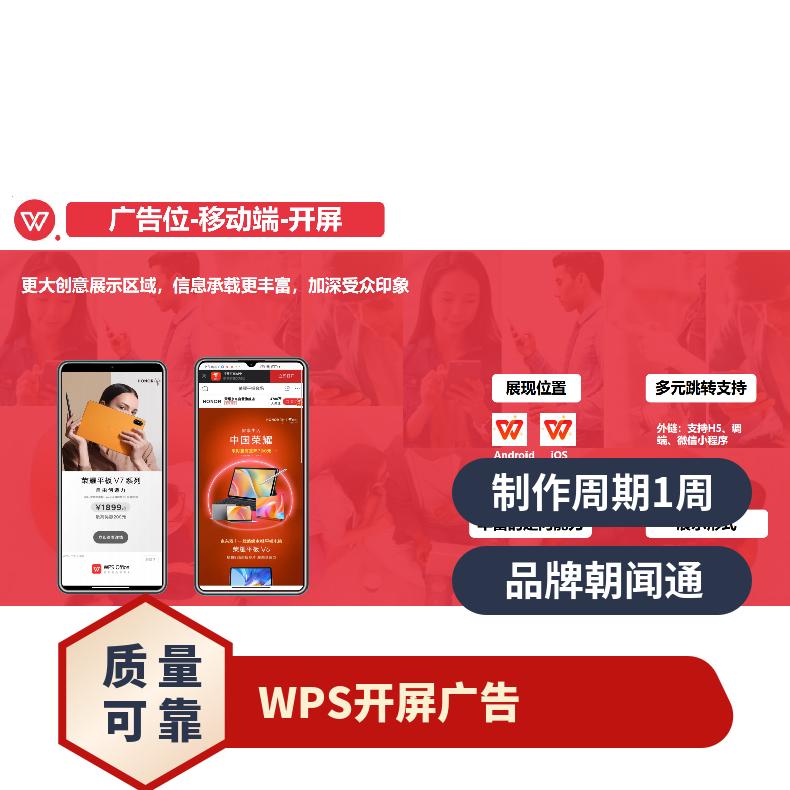 WPS开屏广告 信息流推广企业定向投放 效果营销服务平台找朝闻通