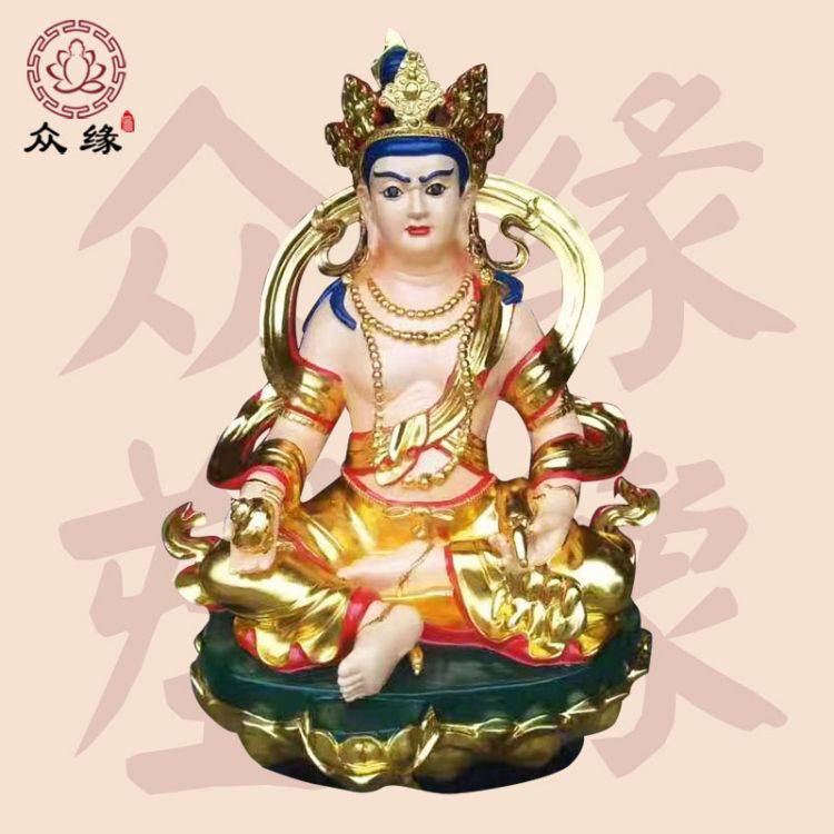 财神殿财神爷铜像 树脂雕刻彩绘五色财神爷 白财神北方黑财神佛像