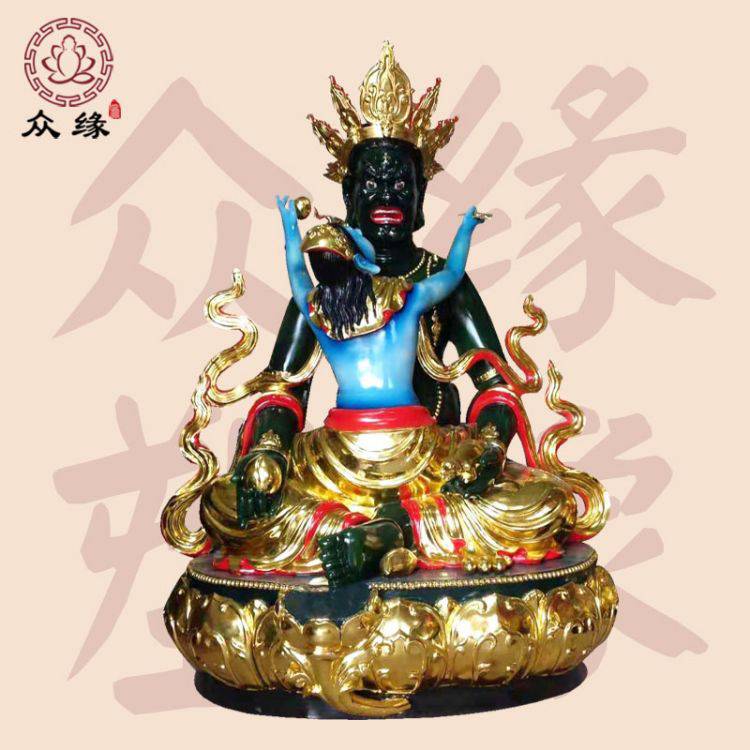 鎏金财神树脂雕像 财神庙密宗财神铜像 木雕武财神关公佛像 五大财神