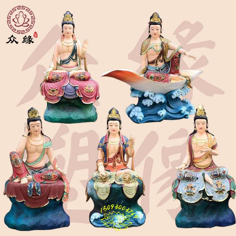 极彩观音三十三应化身 寺庙佛像能静观音2.5米佛像 半手工雕刻彩像