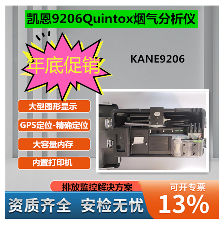 英国凯恩 便携式烟气分析仪 大容量内存 内置打印机 KANE9206