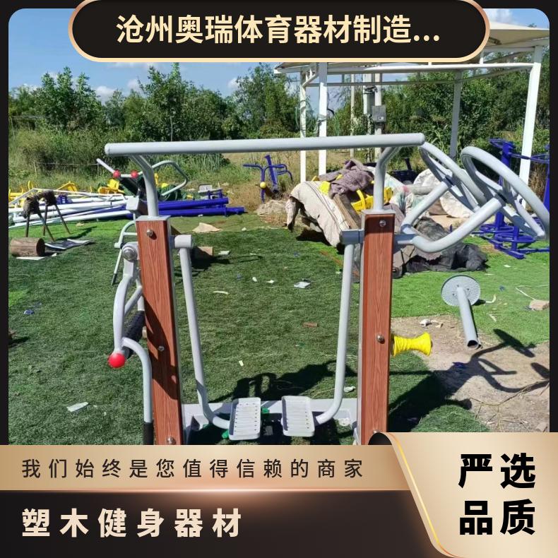 奥瑞体育小区健身器材优质钢材塑木双人扭腰器款式支持来图定制