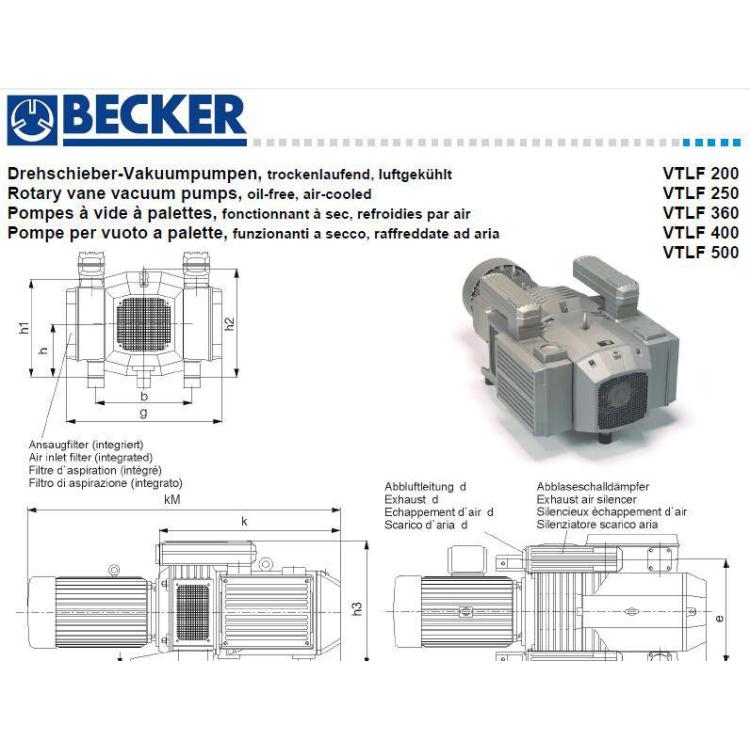 VTLF200_BECKER进口气泵_干式真空系统_木工机械真空泵