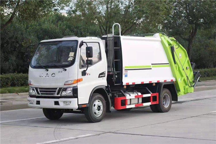 国六江淮骏铃7方压缩垃圾车 3吨生活垃圾运车
