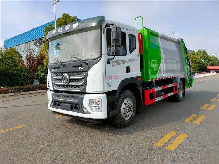 国六东风华神T5压缩垃圾车 13方生活垃圾转运车