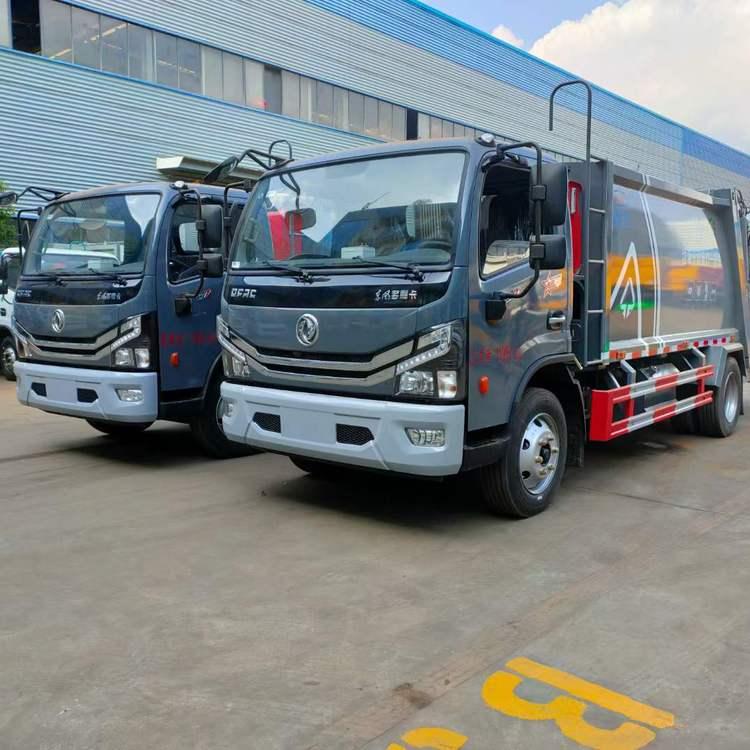 国六压缩垃圾车9方 生活垃圾转运车 后挂桶240L