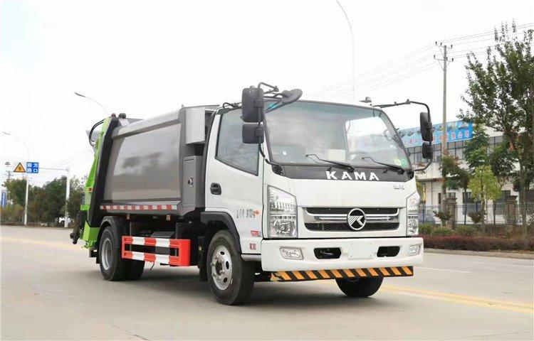 国六凯马6立方压缩垃圾车 5吨生活垃圾转运车