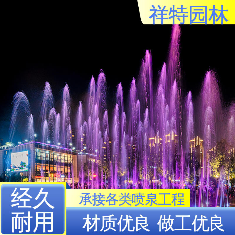 祥特园林 七彩灯光排列 旱地喷泉设计 远程指导 款式多样