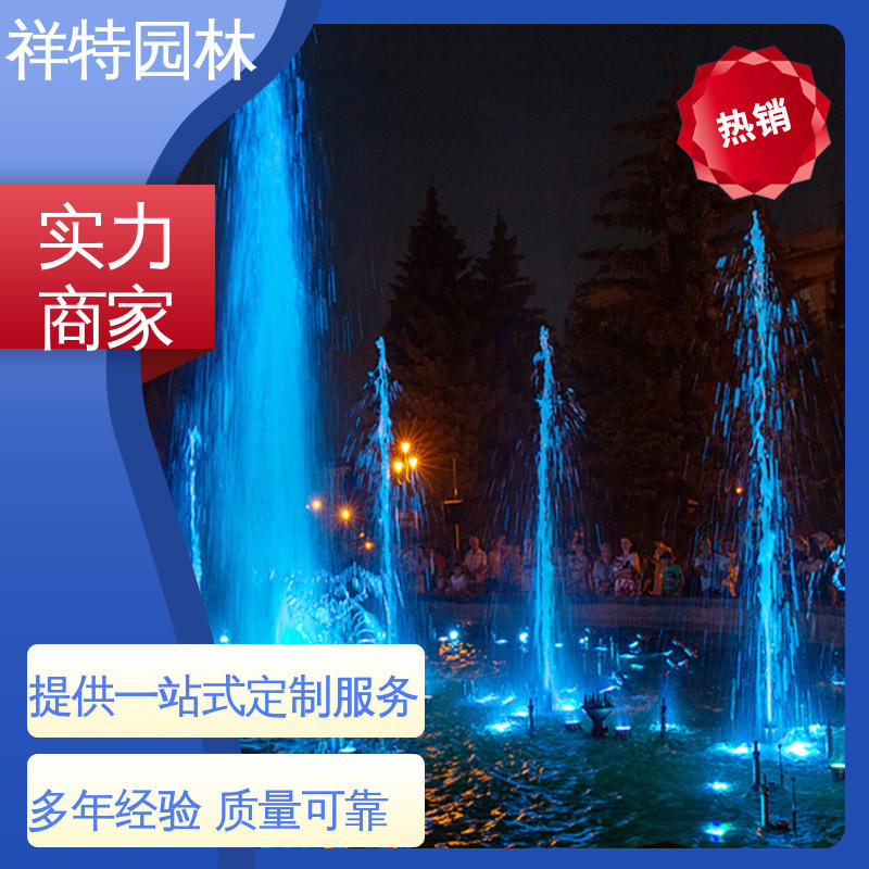 多年经验 颜色绚丽 水池喷泉 七彩灯光排列 祥特园林