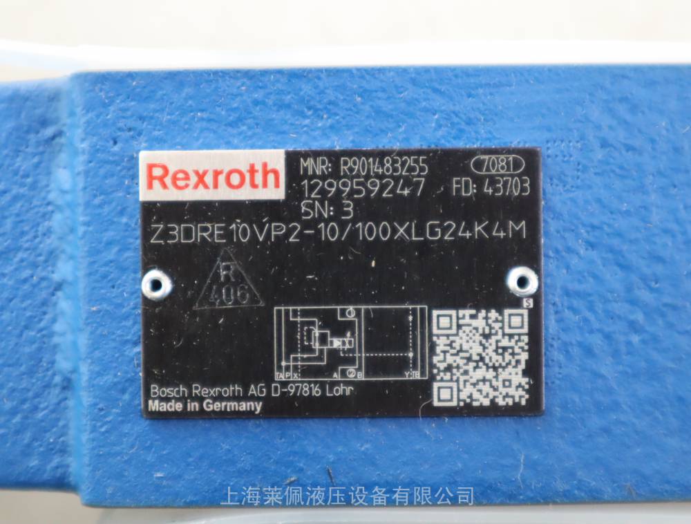 R901483255 Z3DRE10VP2-1X/100XLG24K4M 德国力士乐REXROTH比例阀