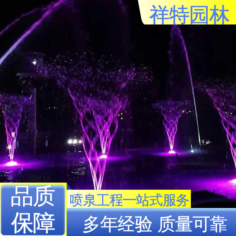 七彩灯光排列 波光跳泉 喷射方式独特 经久耐用 祥特园林