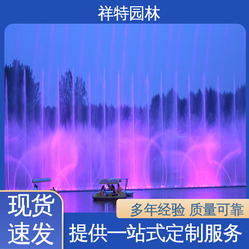 祥特园林 维护方便 工艺精良 七彩灯光排列 旱地喷泉设计