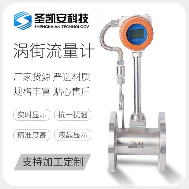 智能数显LUGB压缩空气流量计夹持式气体液体蒸汽流量计涡街流量计