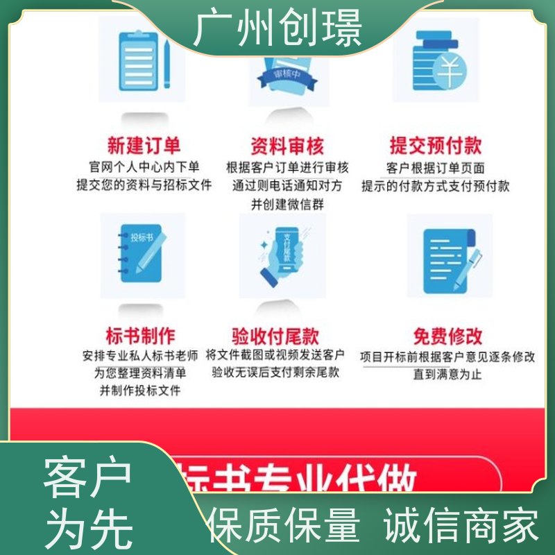 创璟 配送服务 投标标书制作公司 免费修改 满意付款